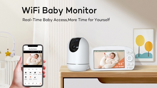 WiFi Dual Mode 5.5'' 1080P HD Baby Monitor